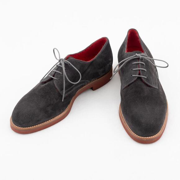 Manolo Blahnik Suede Derby Shoes Men's 8 Gray - Picture 3 of 9